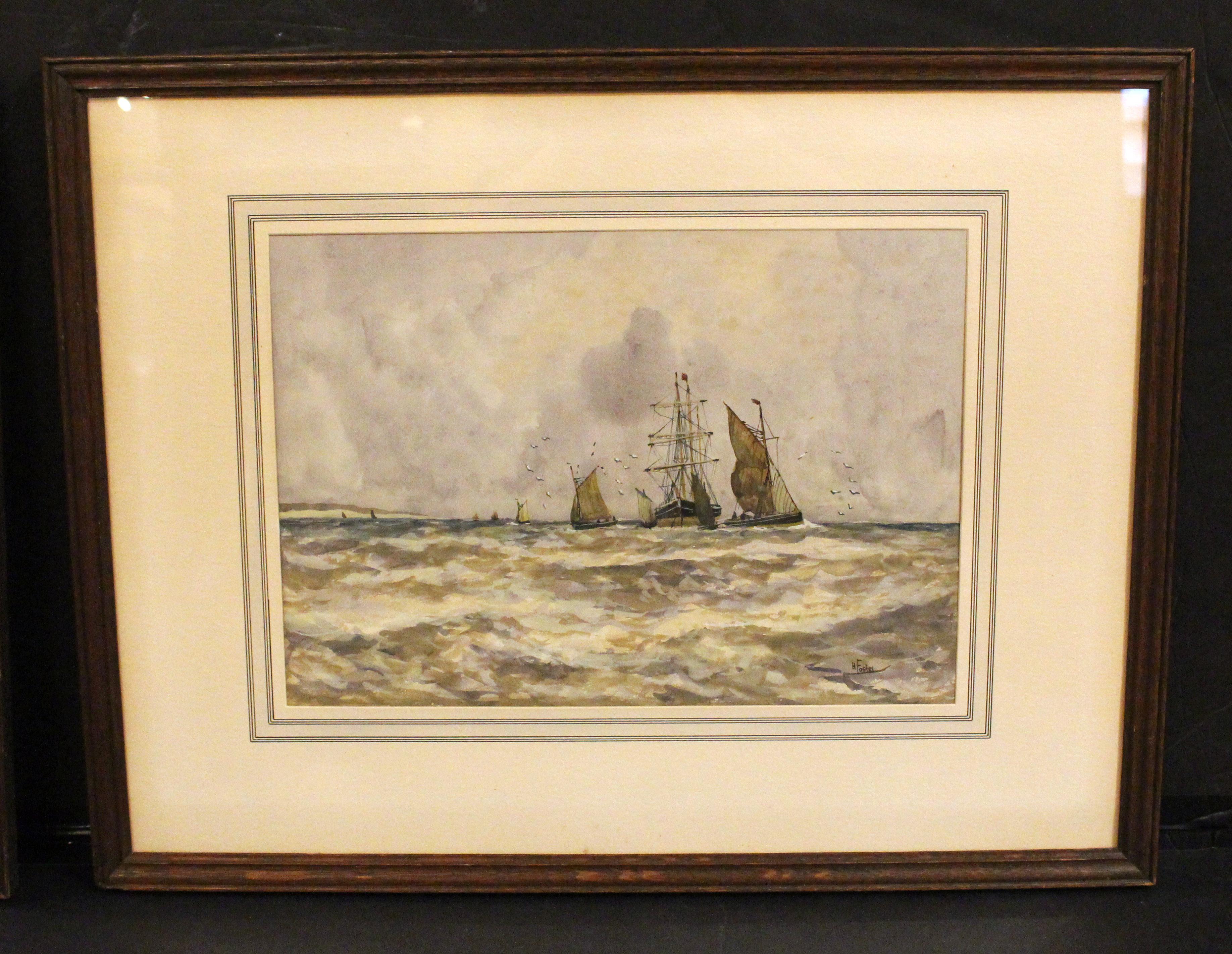 Early 20th Century Pair of English Coastal & Nautical Watercolors In Good Condition For Sale In Chapel Hill, NC