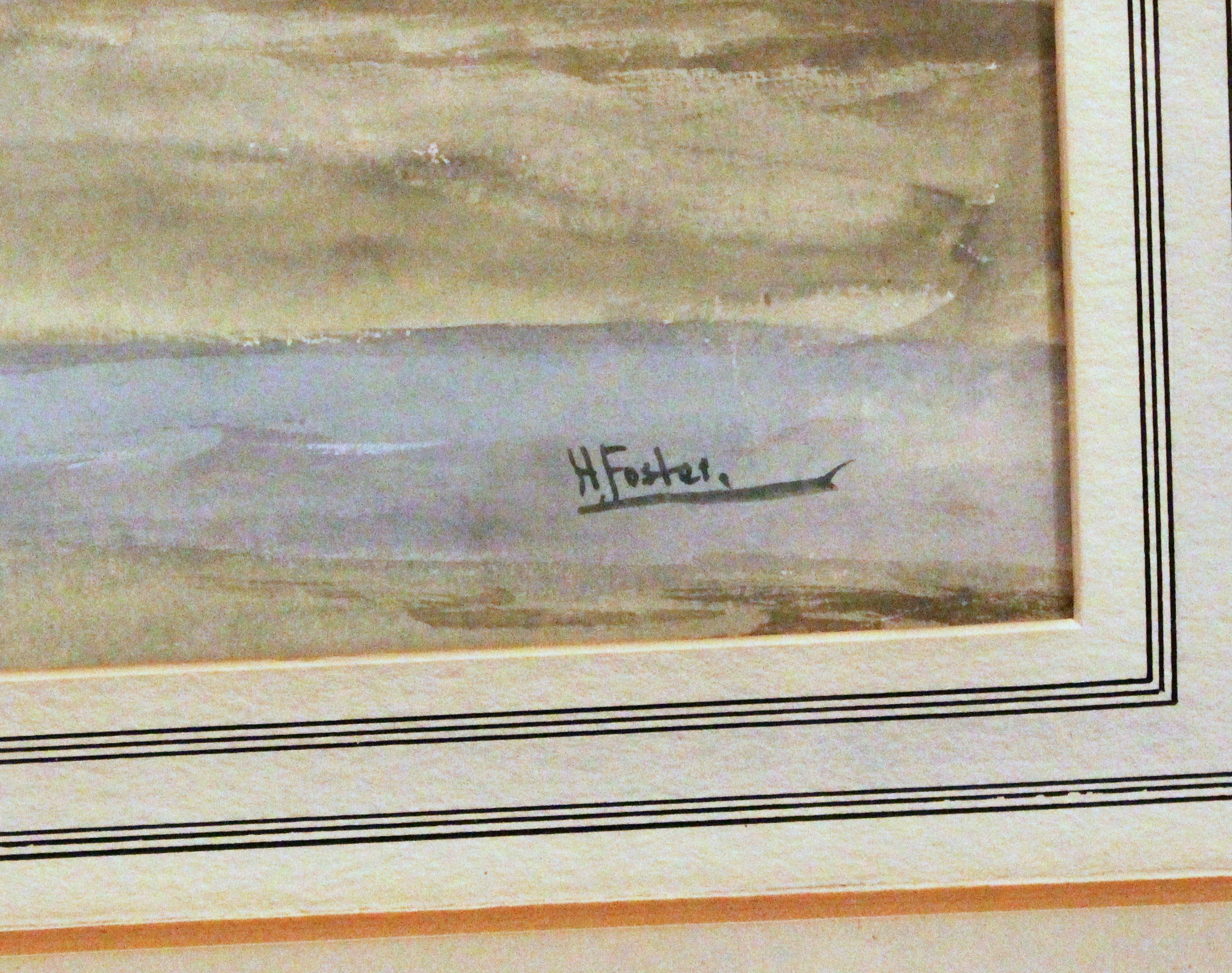 Early 20th Century Pair of English Coastal & Nautical Watercolors For Sale 1