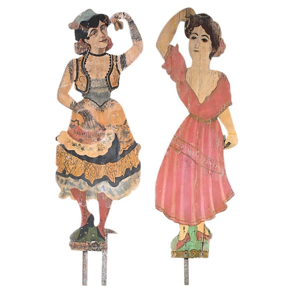 Paire de figurines foraines du début du 20e siècle