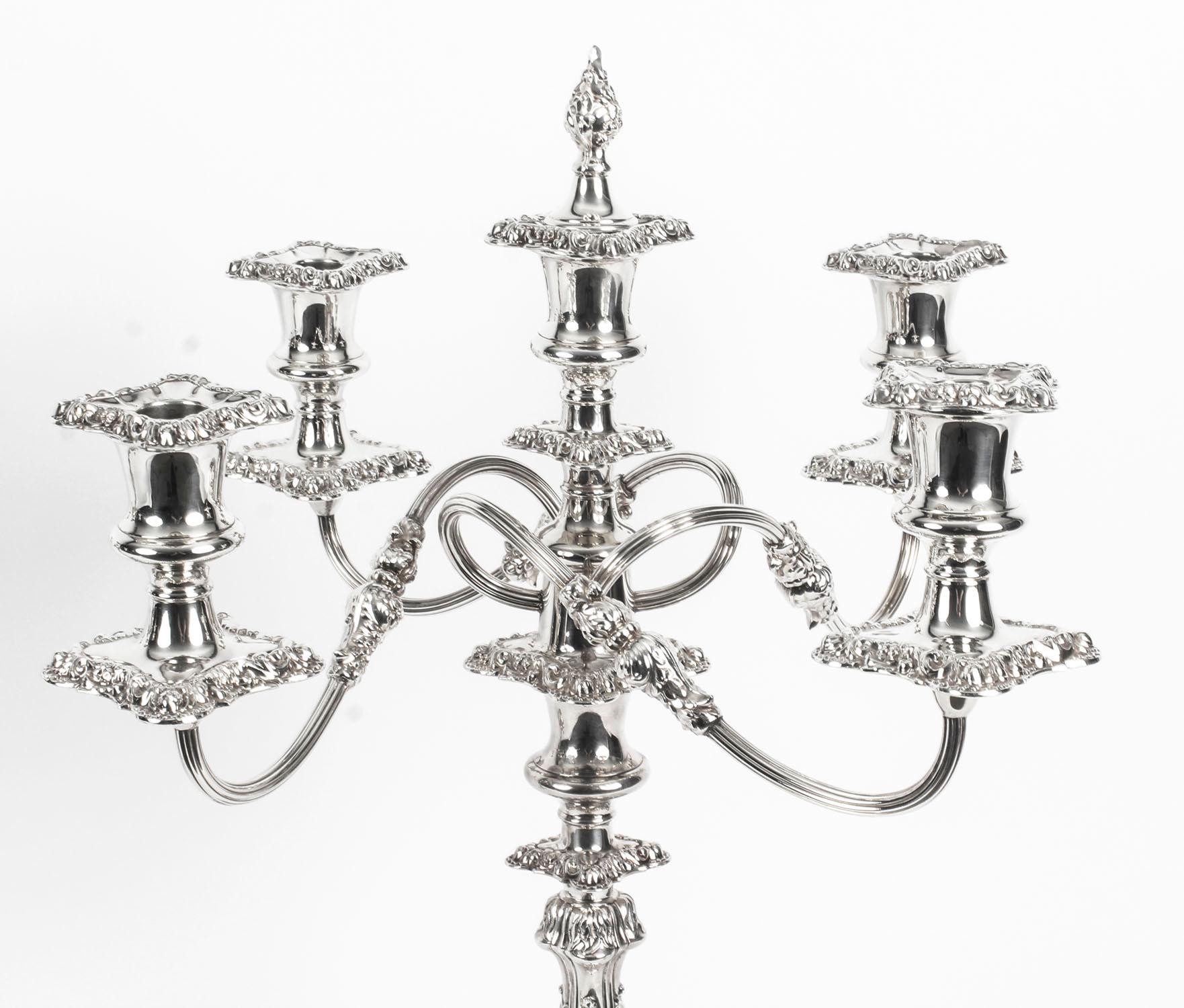 Early 20th Century Pair of Five-Light Candelabra Garrard & Co. 12