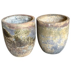 Antique Early 20th Century Pair of Foundry Pots