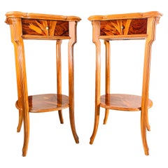 Early 20th Century Pair of French Art Nouveau Occasional Tables by, Emile Gallé
