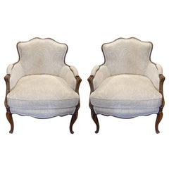 Early 20th Century Pair of French Bergere Chairs