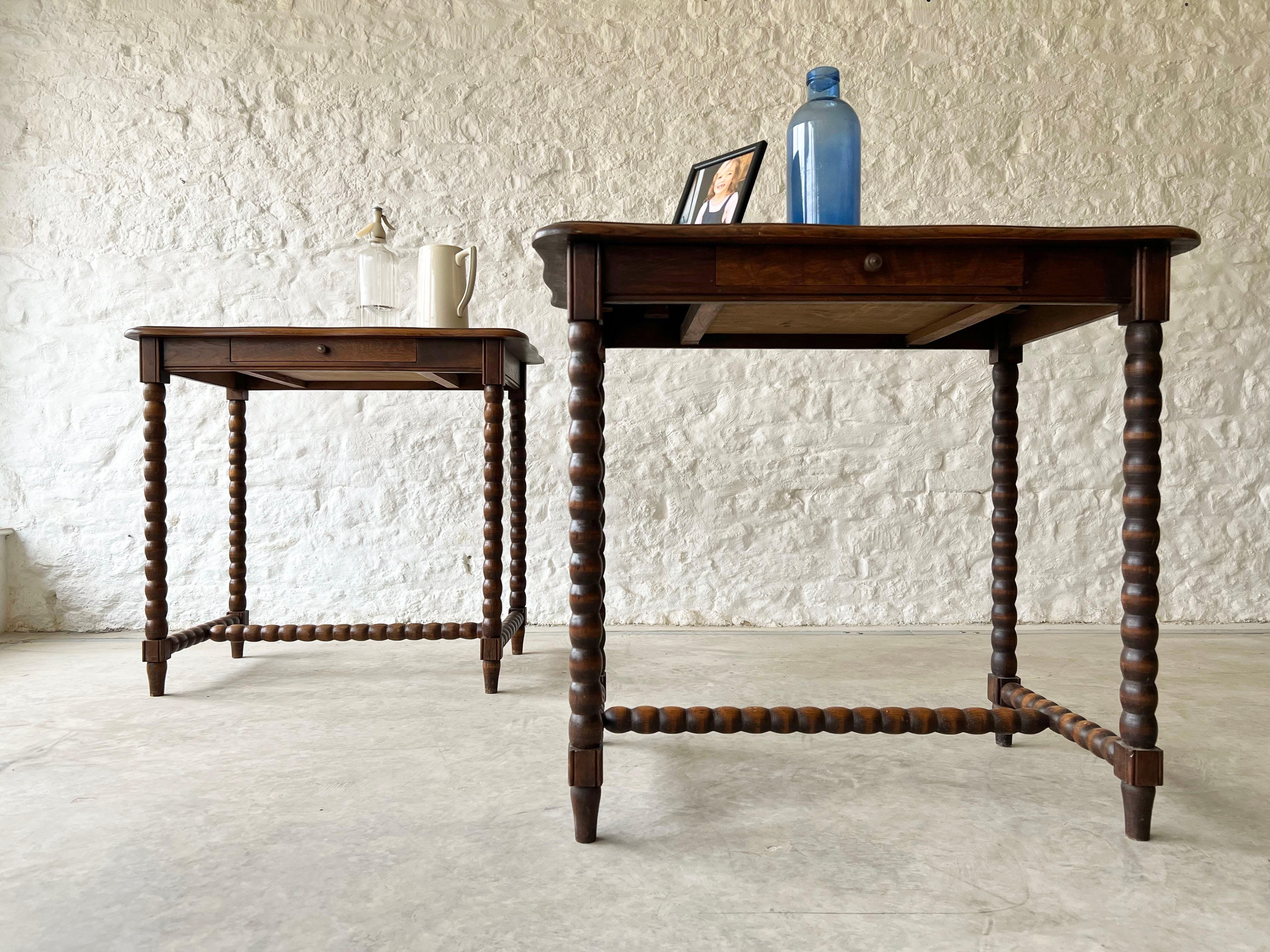 Early 20th Century Pair of French Bobbin Side Tables 1
