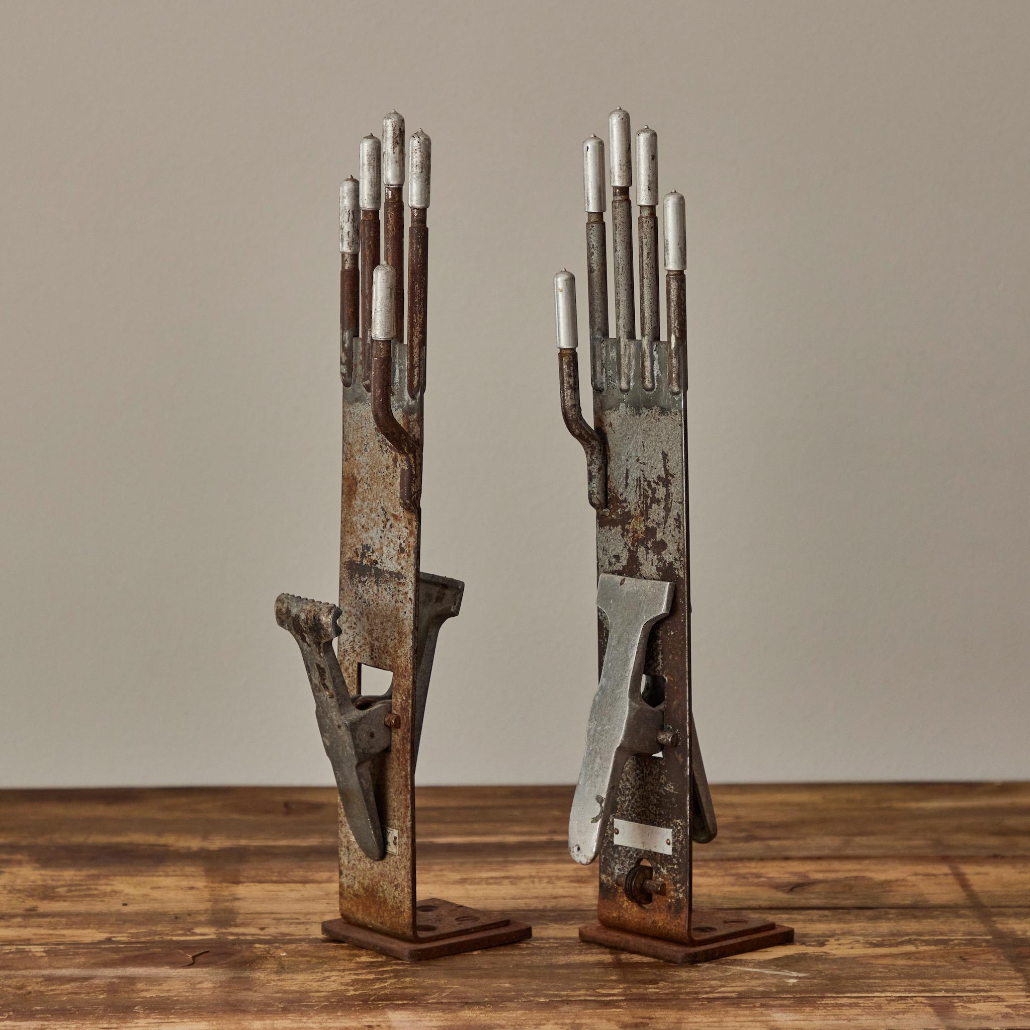 French Early 20th Century Pair of Glove Molds in Metal