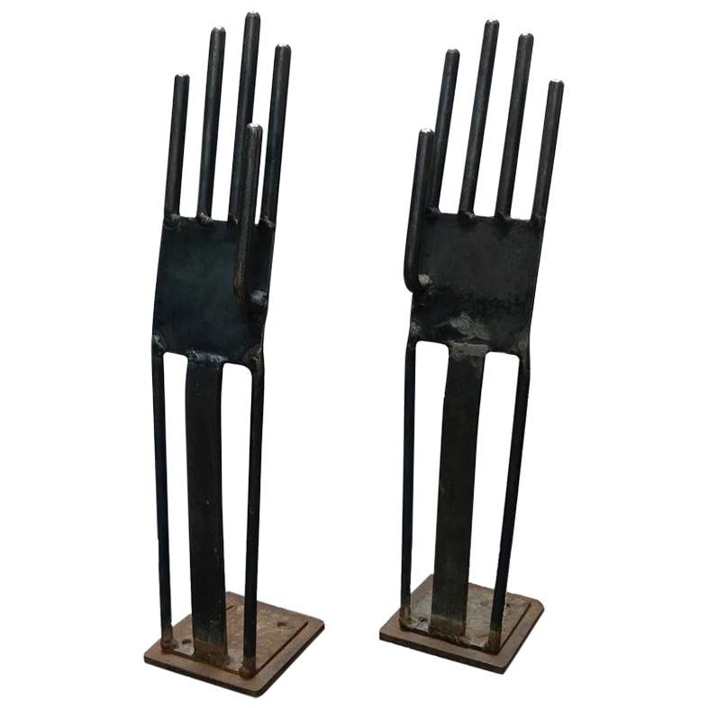 Early 20th Century Pair of Glove Molds in Metal