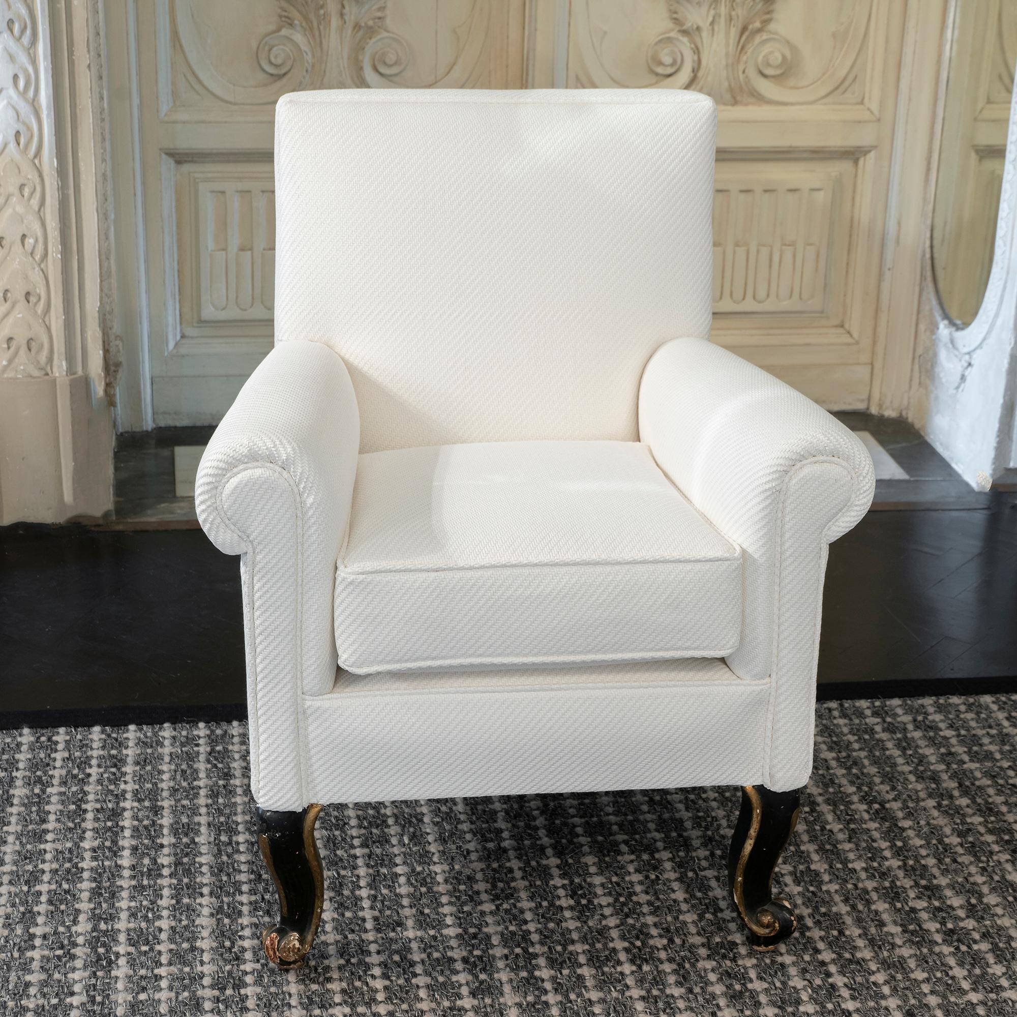 Early 20th Century Pair of Italian Armchairs White Raffia In Good Condition In Firenze, IT