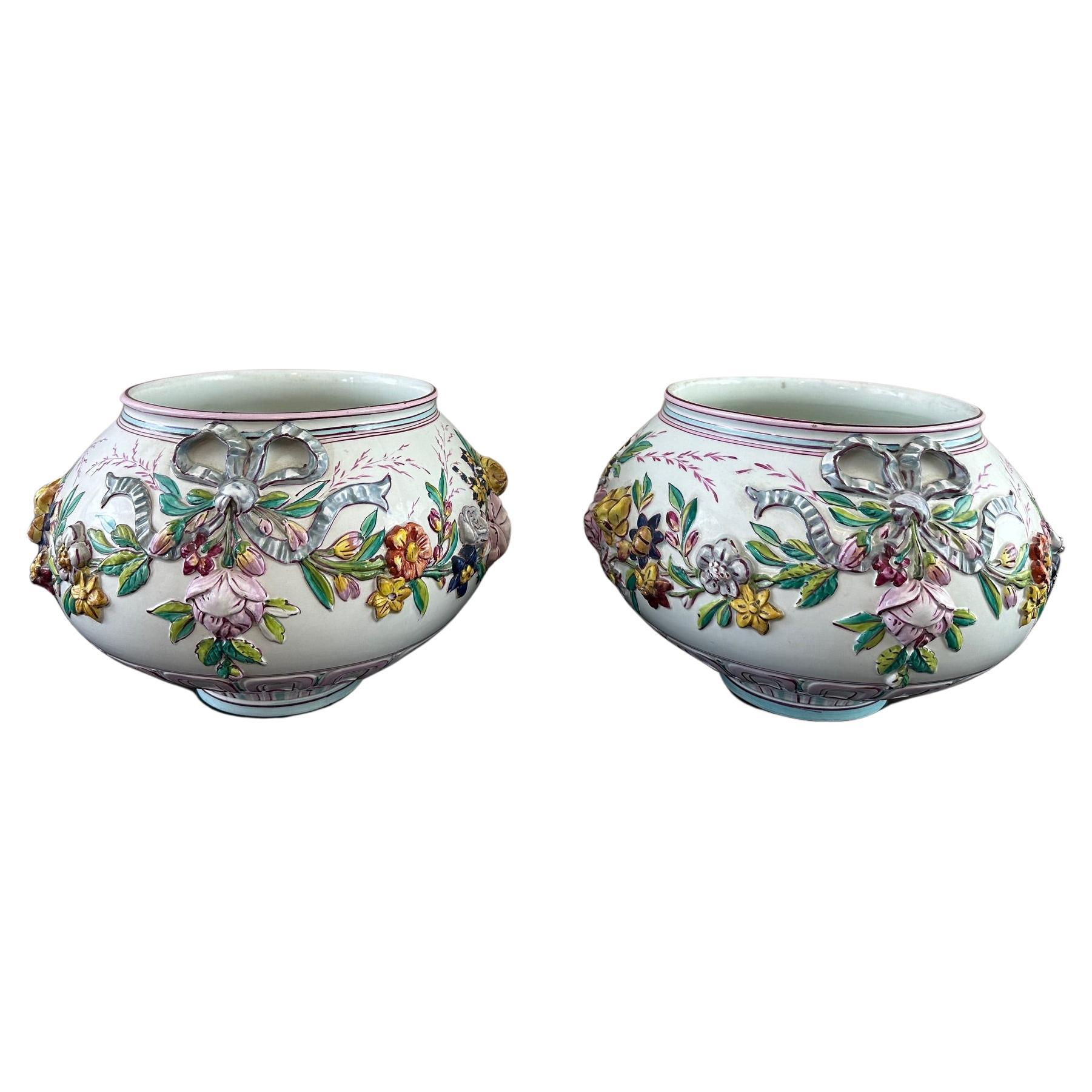 Early 20th century Pair of Italian Earthenware Jardiniere, 1900s