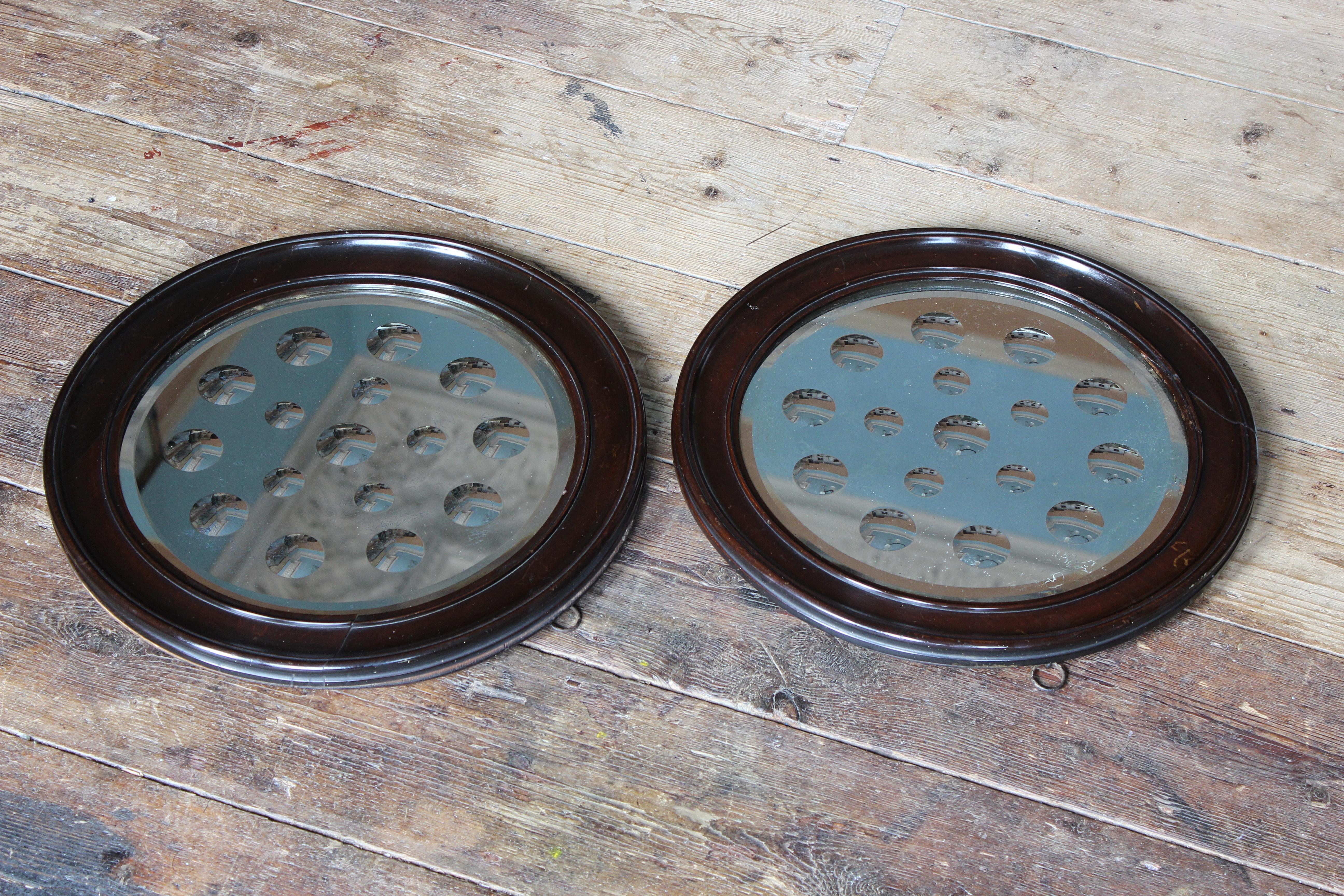Early 20th Century Pair of Large Sorcerers Mirrors Optical Distortion  9