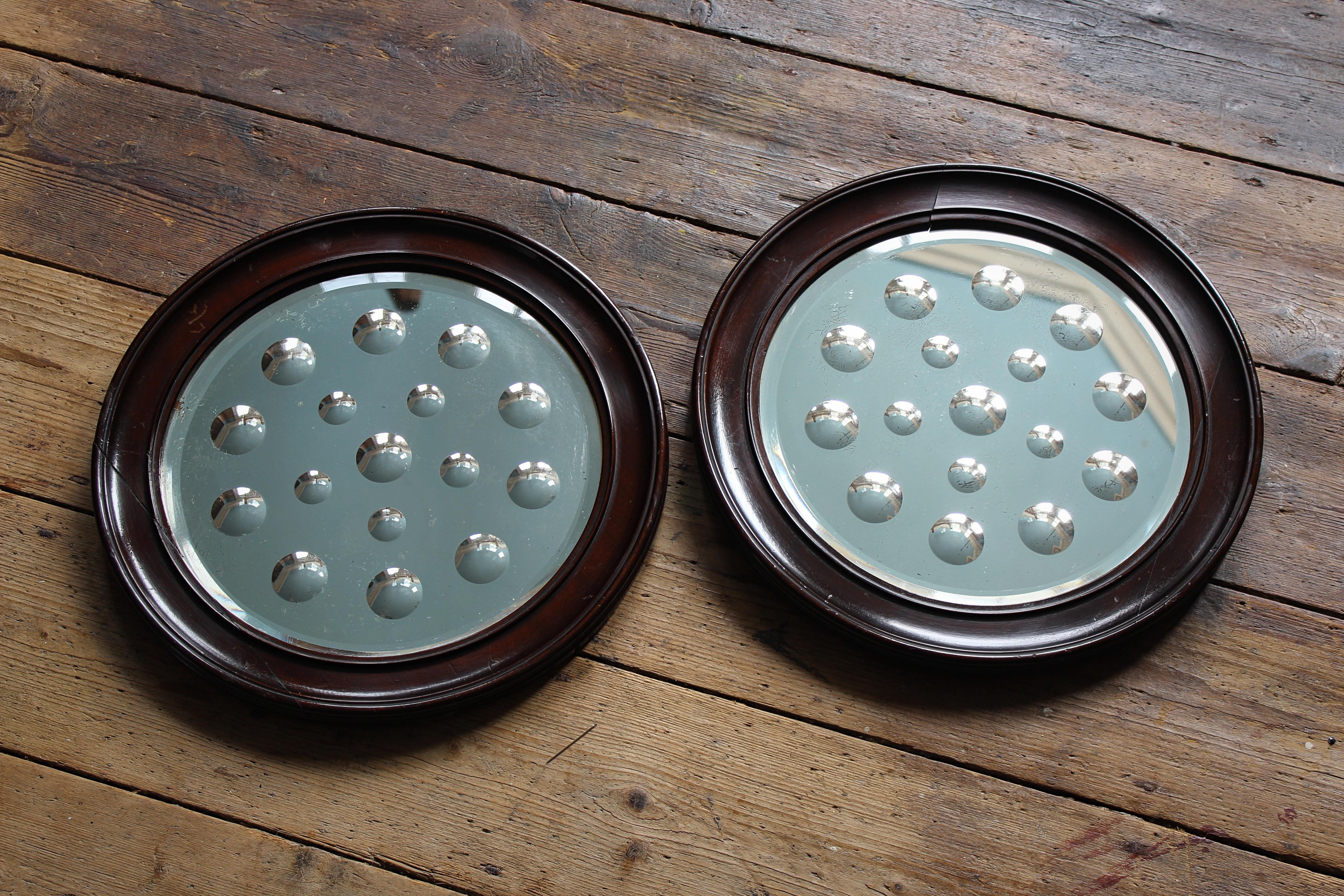 Early 20th Century Pair of Large Sorcerers Mirrors Optical Distortion  4