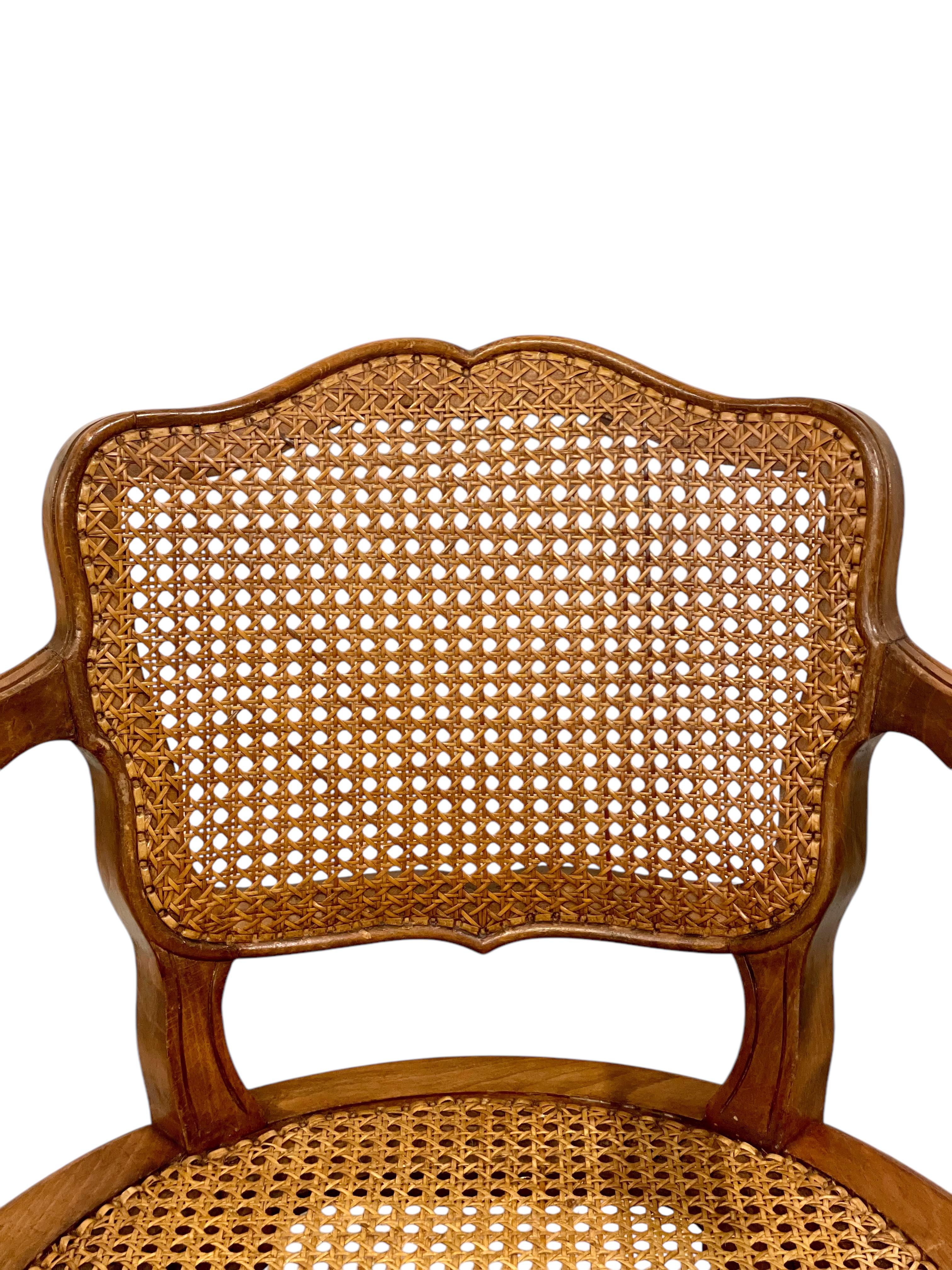 Pareja de Fauteuils de cañas estilo Luis XV de principios del siglo XX en Bueno estado para la venta en LA CIOTAT, FR
