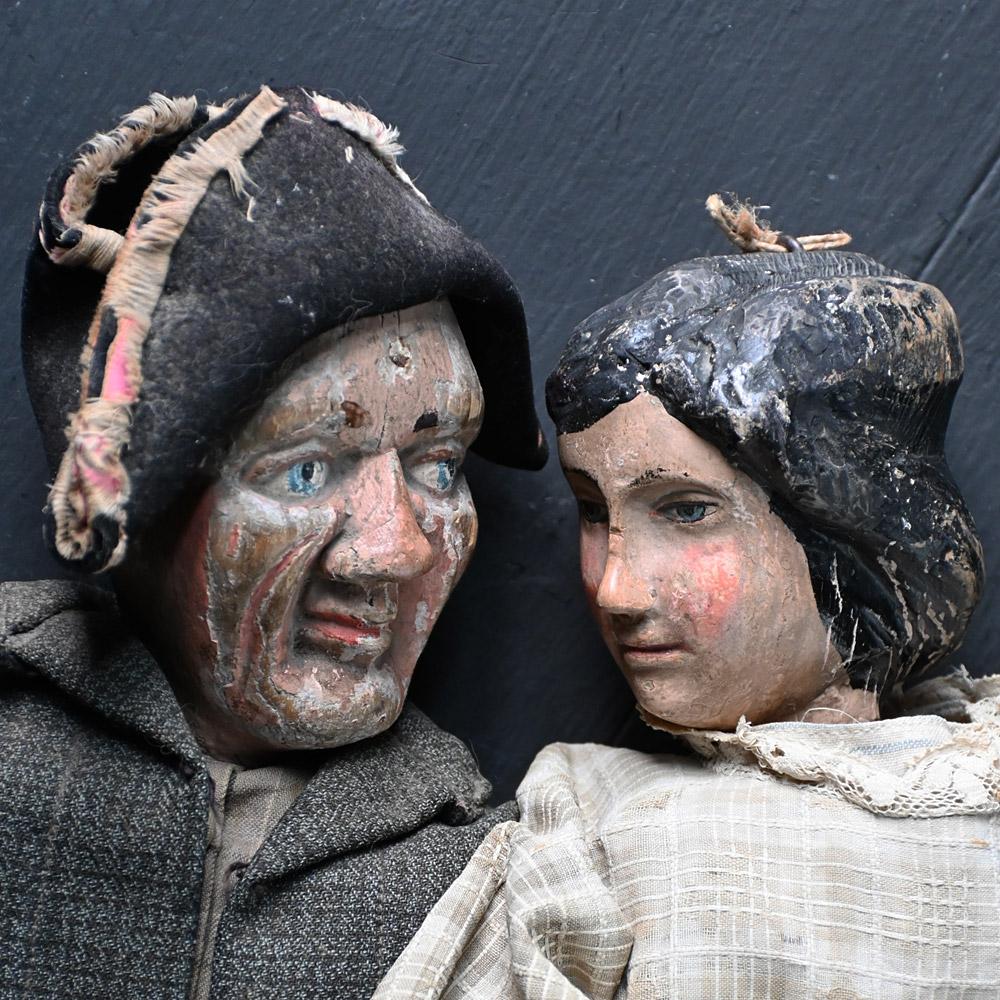 Early 20th Century Pair of Marionette Dolls 7