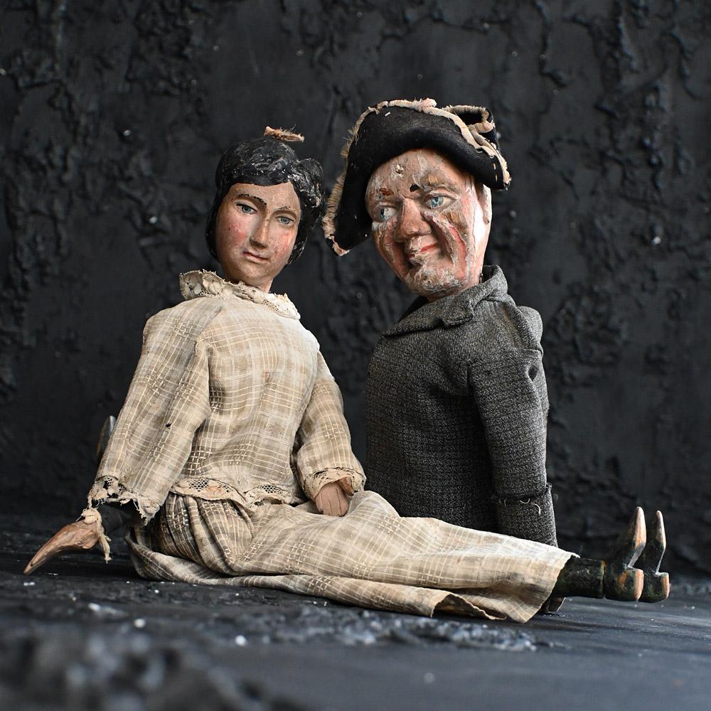 Early 20th Century Pair of Marionette Dolls In Fair Condition In London, GB