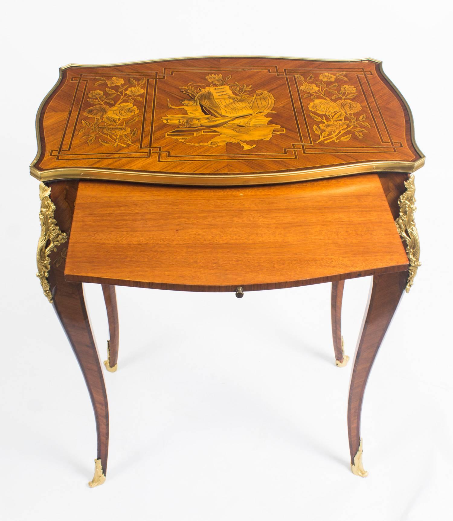 Early 20th Century Pair of Parquetry and Ormolu-Mounted Occasional Tables 7
