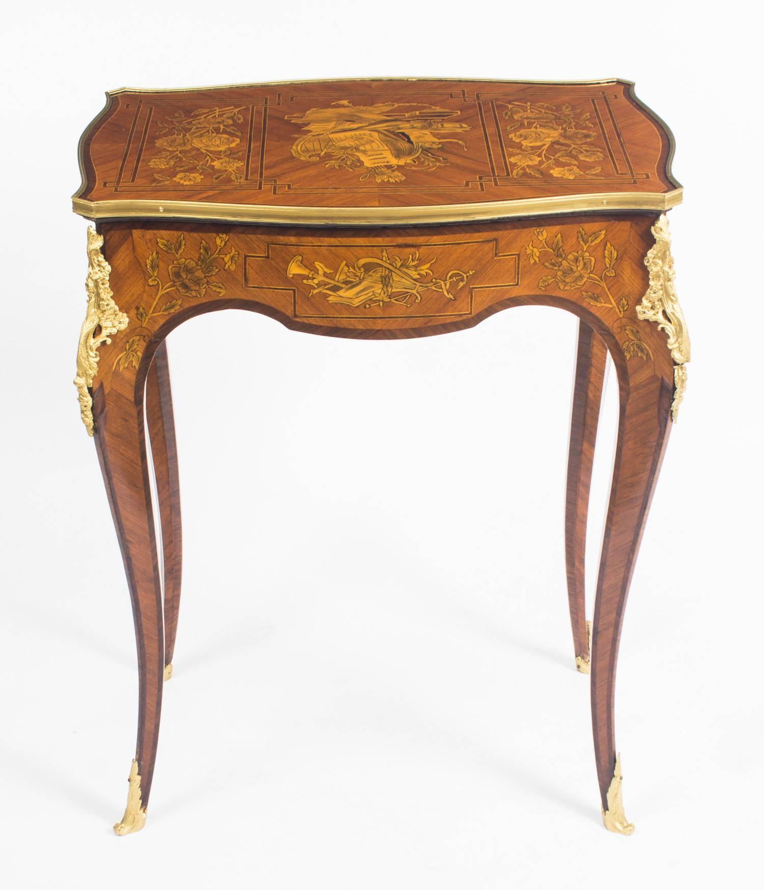 Early 20th Century Pair of Parquetry and Ormolu-Mounted Occasional Tables 10