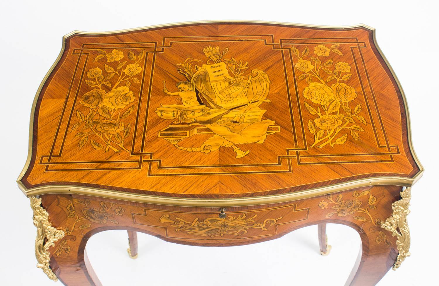 Early 20th Century Pair of Parquetry and Ormolu-Mounted Occasional Tables In Excellent Condition In London, GB