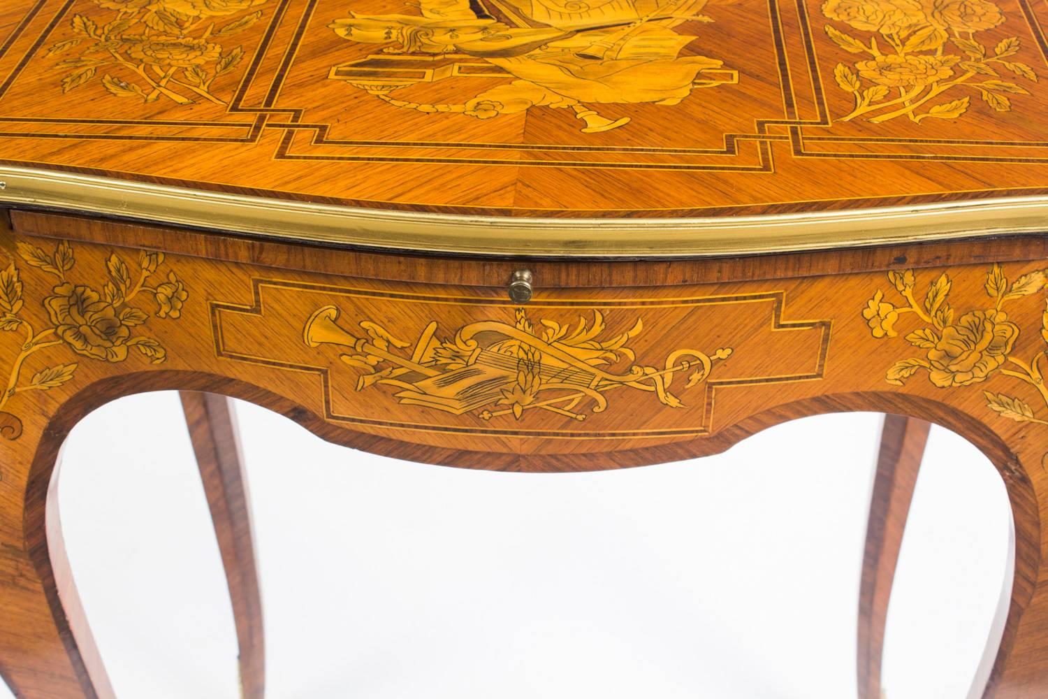Early 20th Century Pair of Parquetry and Ormolu-Mounted Occasional Tables 4