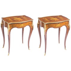 Early 20th Century Pair of Parquetry and Ormolu-Mounted Occasional Tables