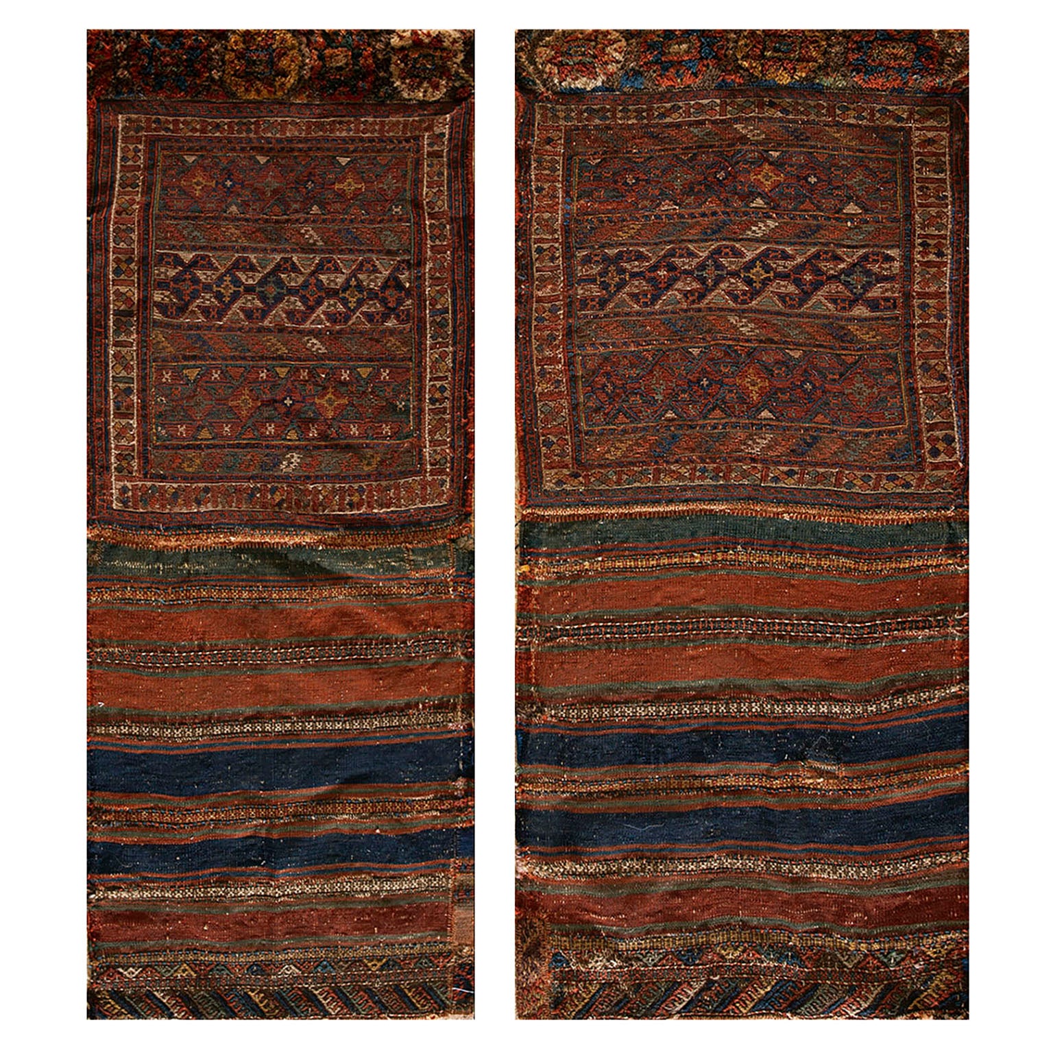 Early 20th Century Pair of Persian Sumak Carpets ( 1'8" x 3'5" - 51 x 104 ) For Sale