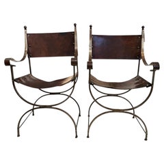 Early 20th Century Pair of Savonarola Chairs