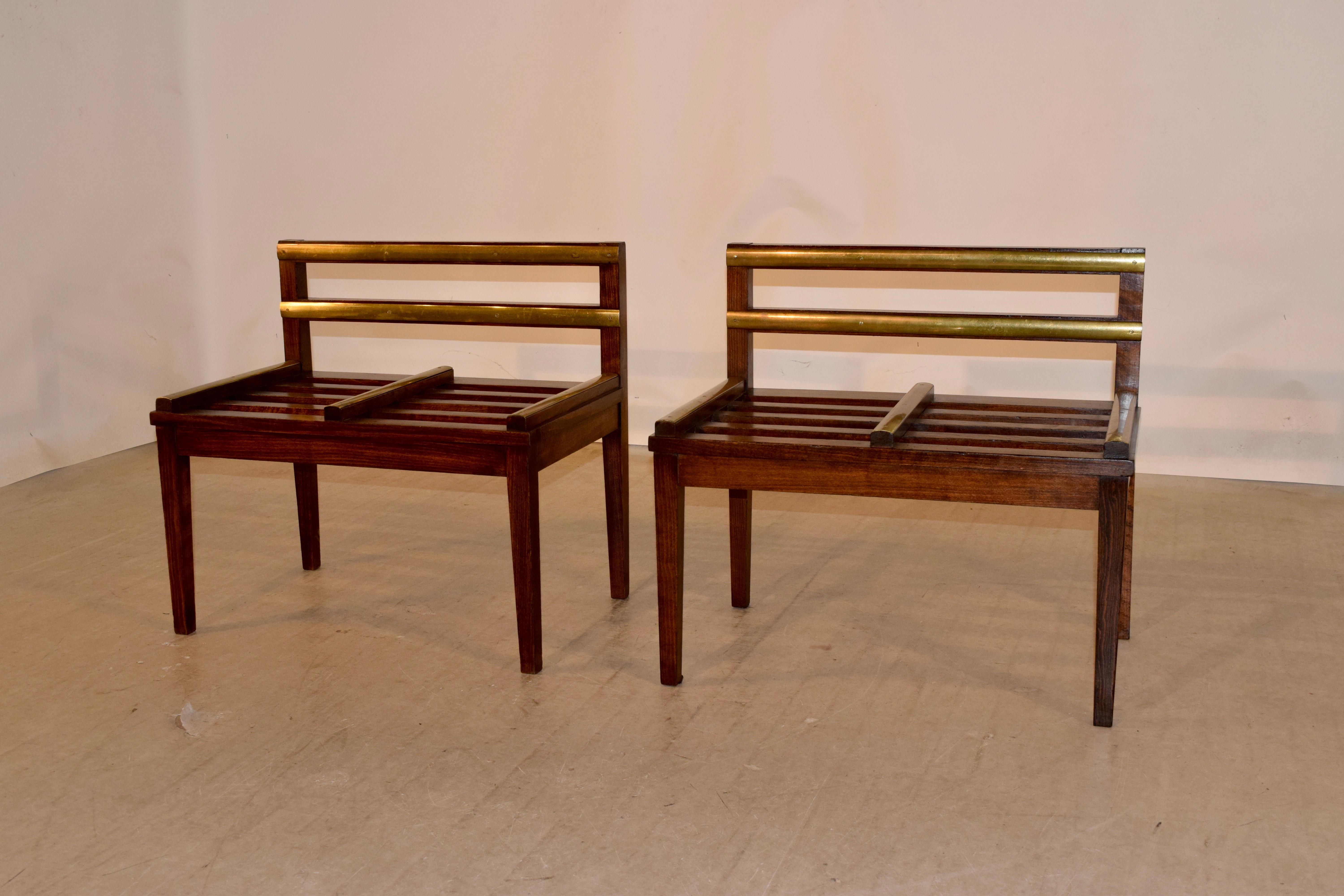 Art Deco Early 20th Century Pair of Signed RINCK Luggage Stands For Sale