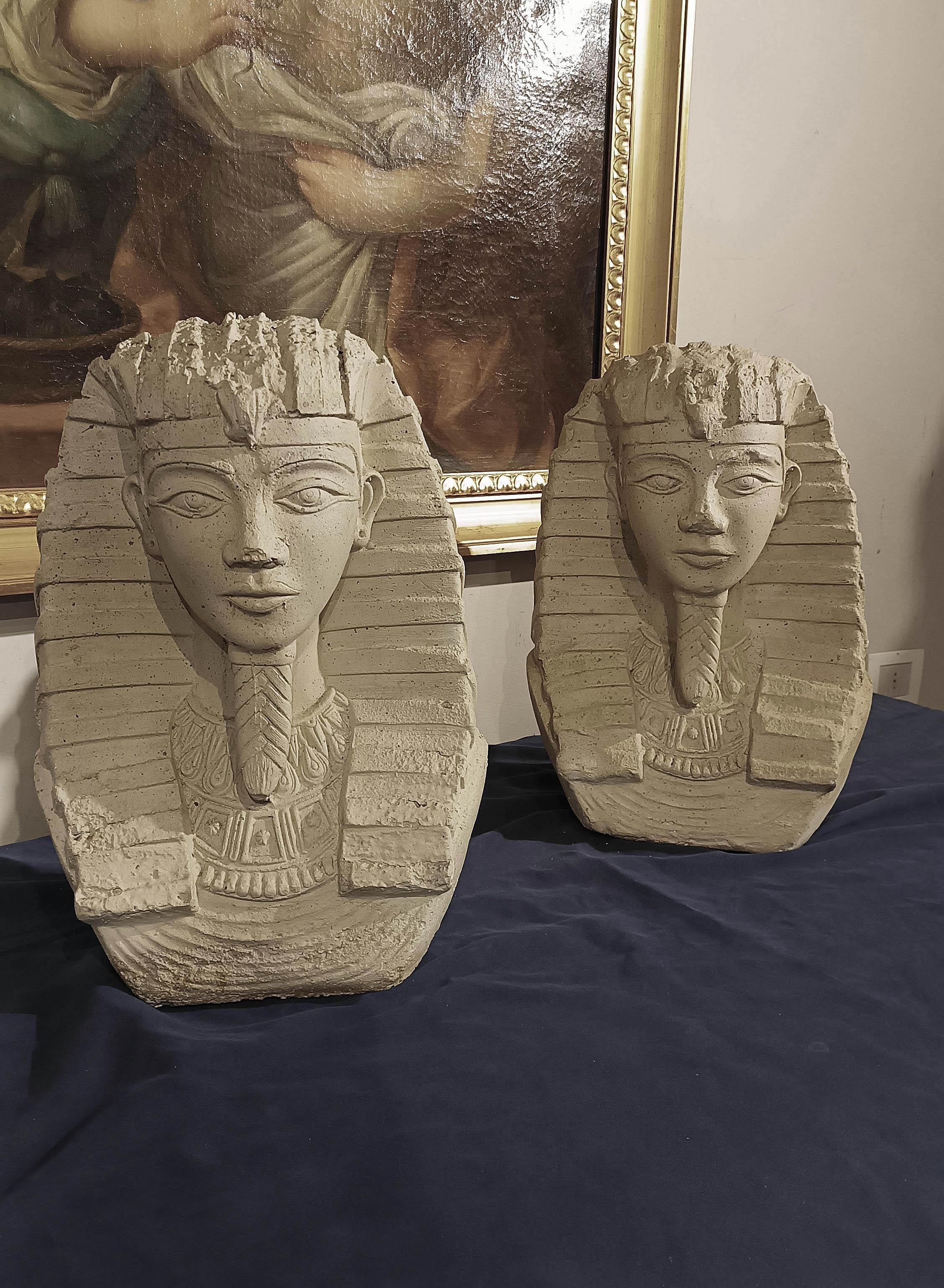 EARLY 20th CENTURY PAIR OF STUCCO SPHINXES For Sale 3
