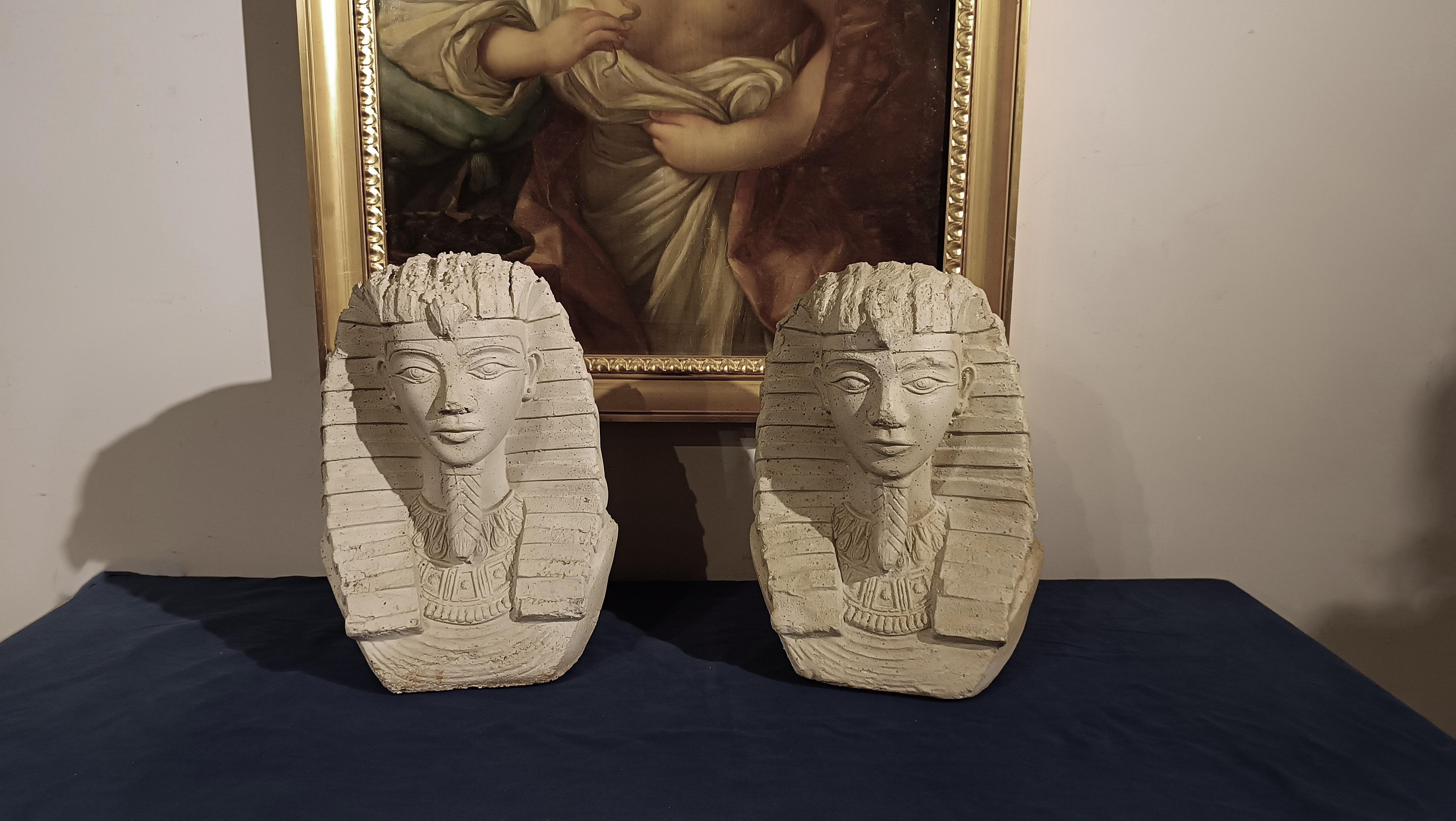 EARLY 20th CENTURY PAIR OF STUCCO SPHINXES For Sale 8