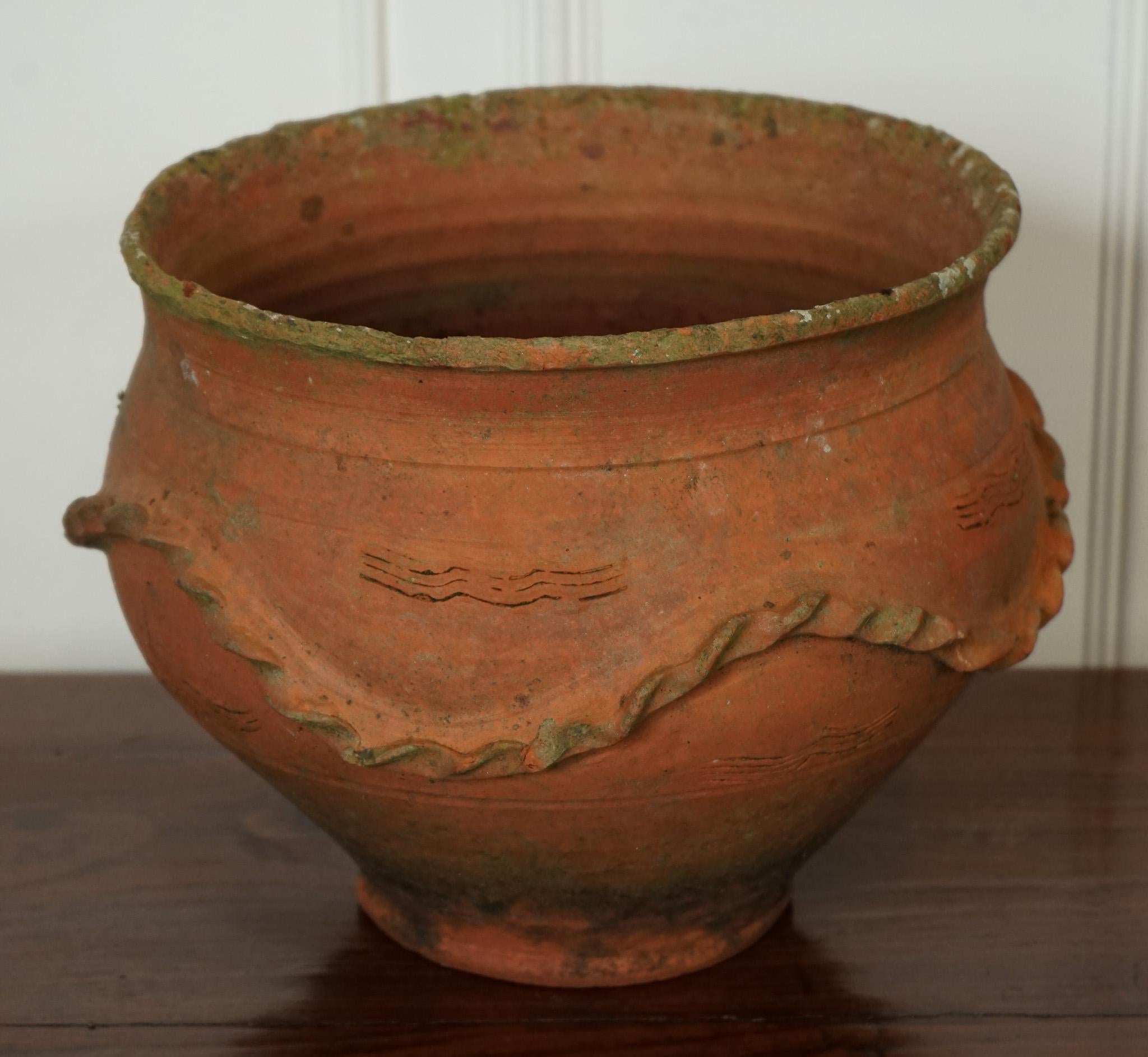 20th Century EARLY 20TH CENTURY PAIR OF TERRACOTTA PLANTERS POTS j1