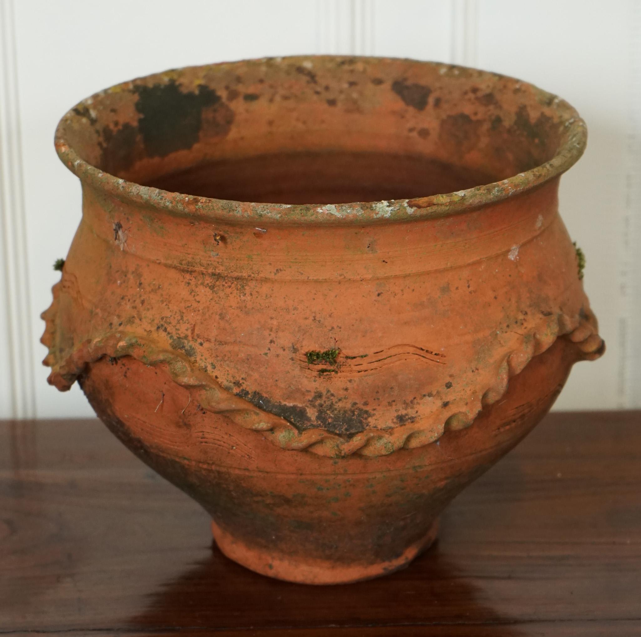 EARLY 20TH CENTURY PAIR OF TERRACOTTA PLANTERS POTS j1 2