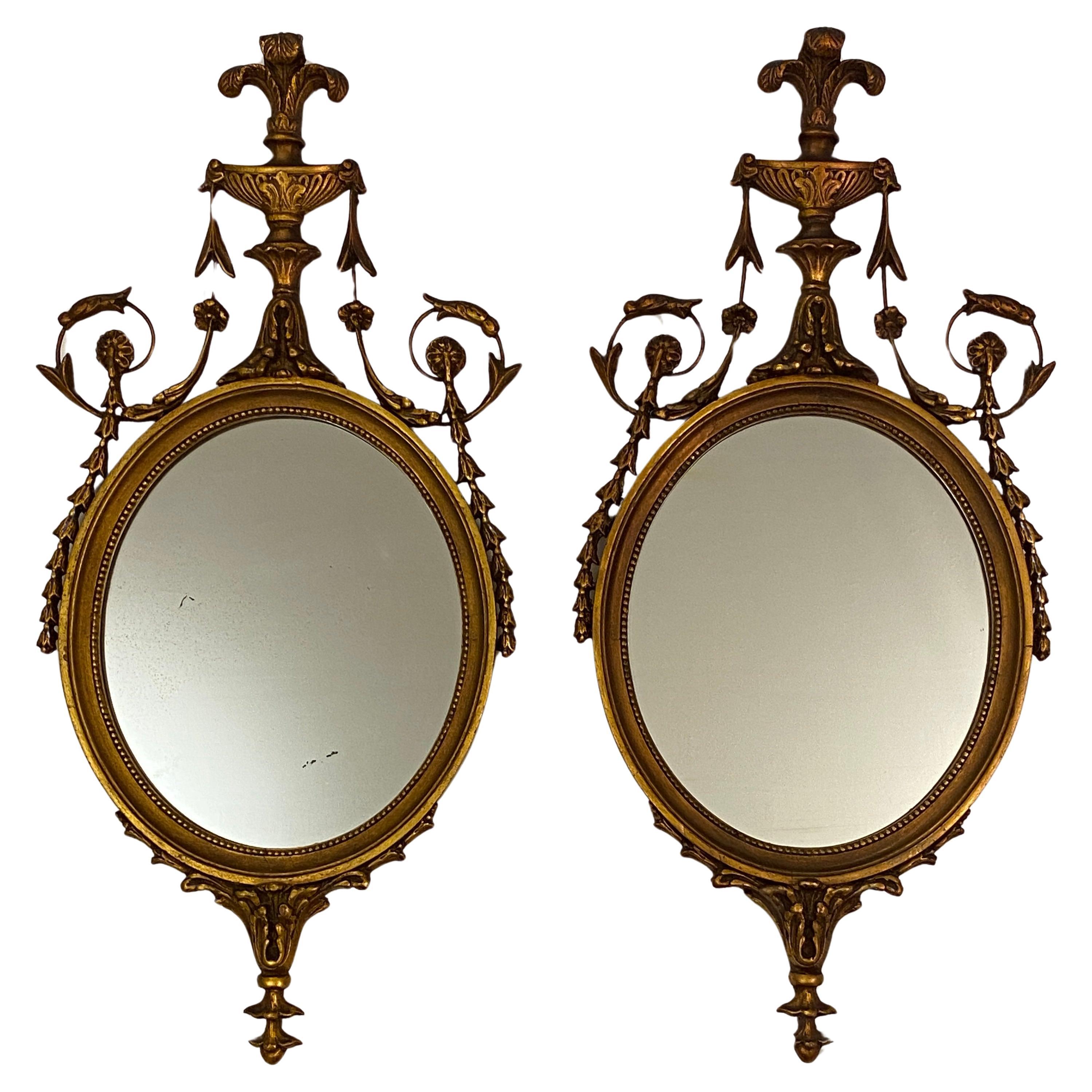 Early 20th Century Pair of Victorian Style Mirrors For Sale