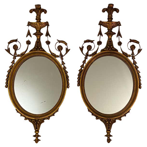First Quality Mirror Early 20th Century Pair of Victorian Style Mirrors For Sale at 1stDibs