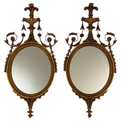 Antique Early 20th Century Pair of Victorian Style Mirrors