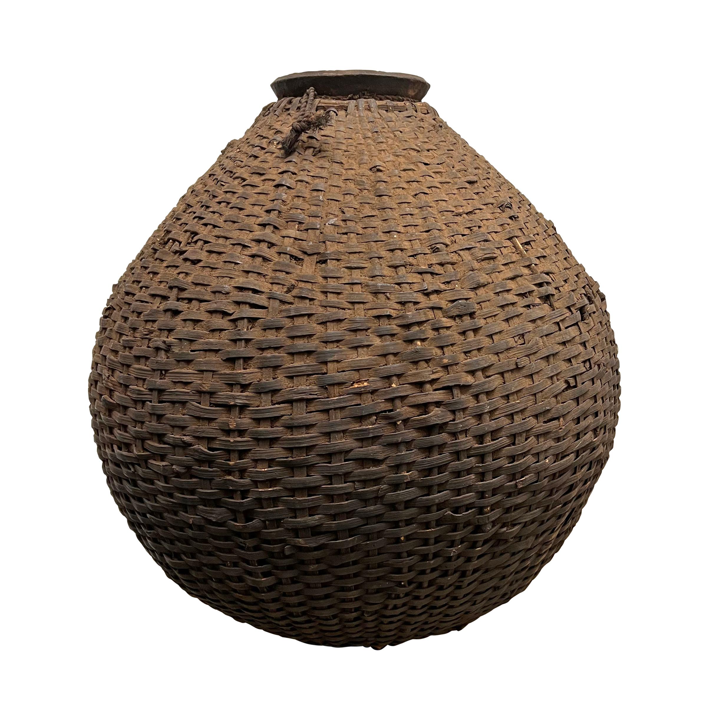 Zambien Vase à vin en palme du début du 20e siècle en vente