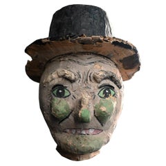 Early 20th Century Papier Mache American Carnival Head