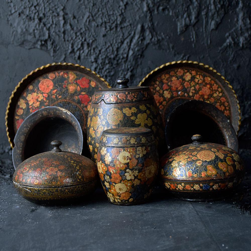 Indian Early 20th Century Papier Mache Kashmir Collection