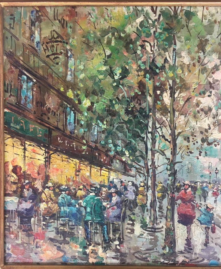 Impressionist Parisian Street Scene Original Oil On Canvas Signed At 1stdibs