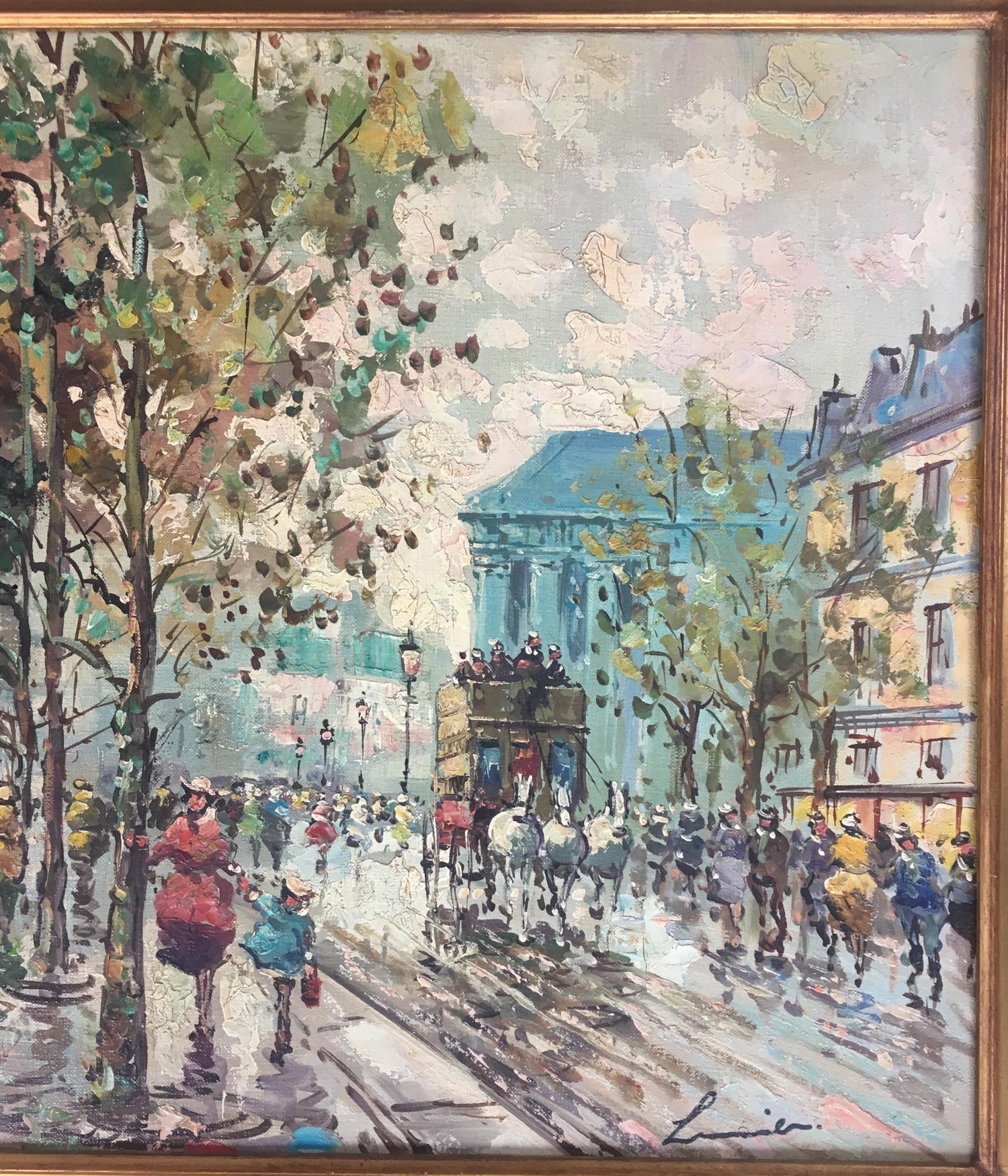 Impressionist Parisian Street Scene Original Oil On Canvas Signed At 1stdibs