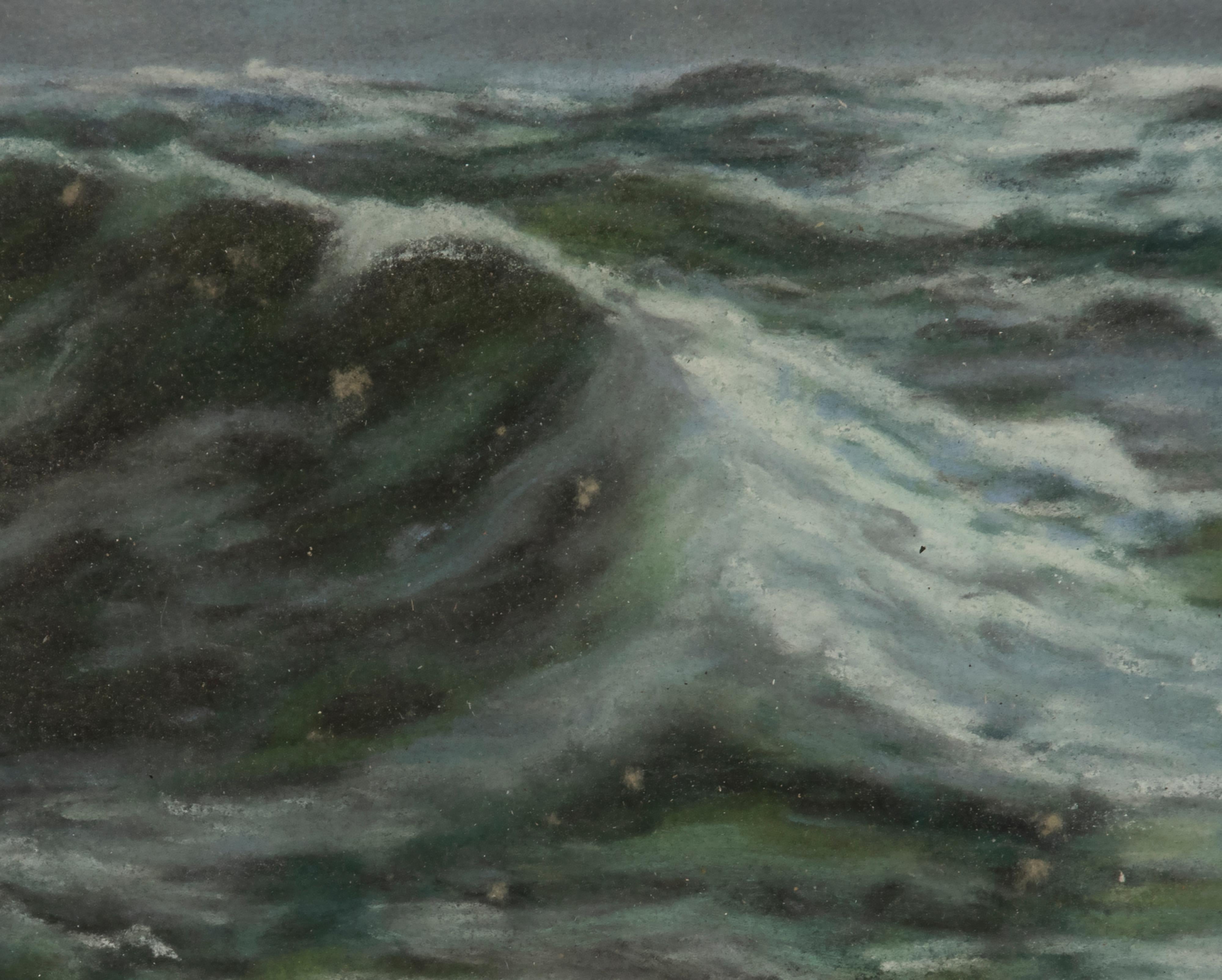 Early 20th Century Pastel of an Ocean View Seascape For Sale 7