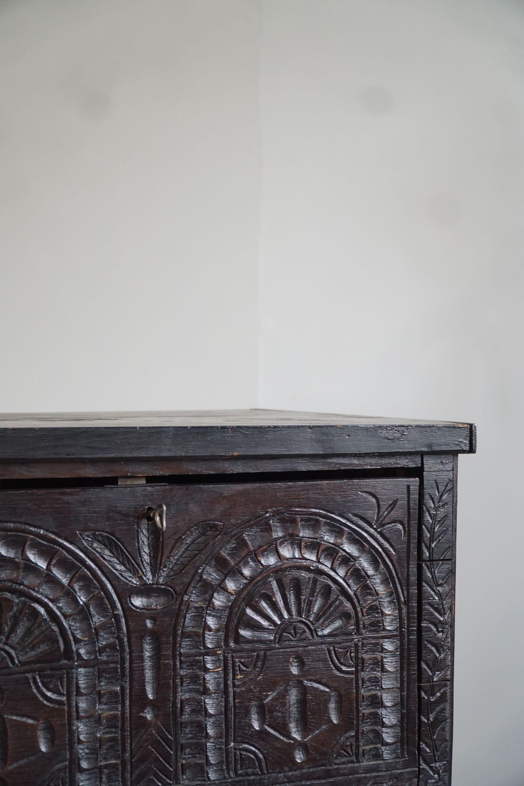Early 20th Century Patinated Wabi Sabi Style Oak Chest, by a Danish Cabinetmaker 8