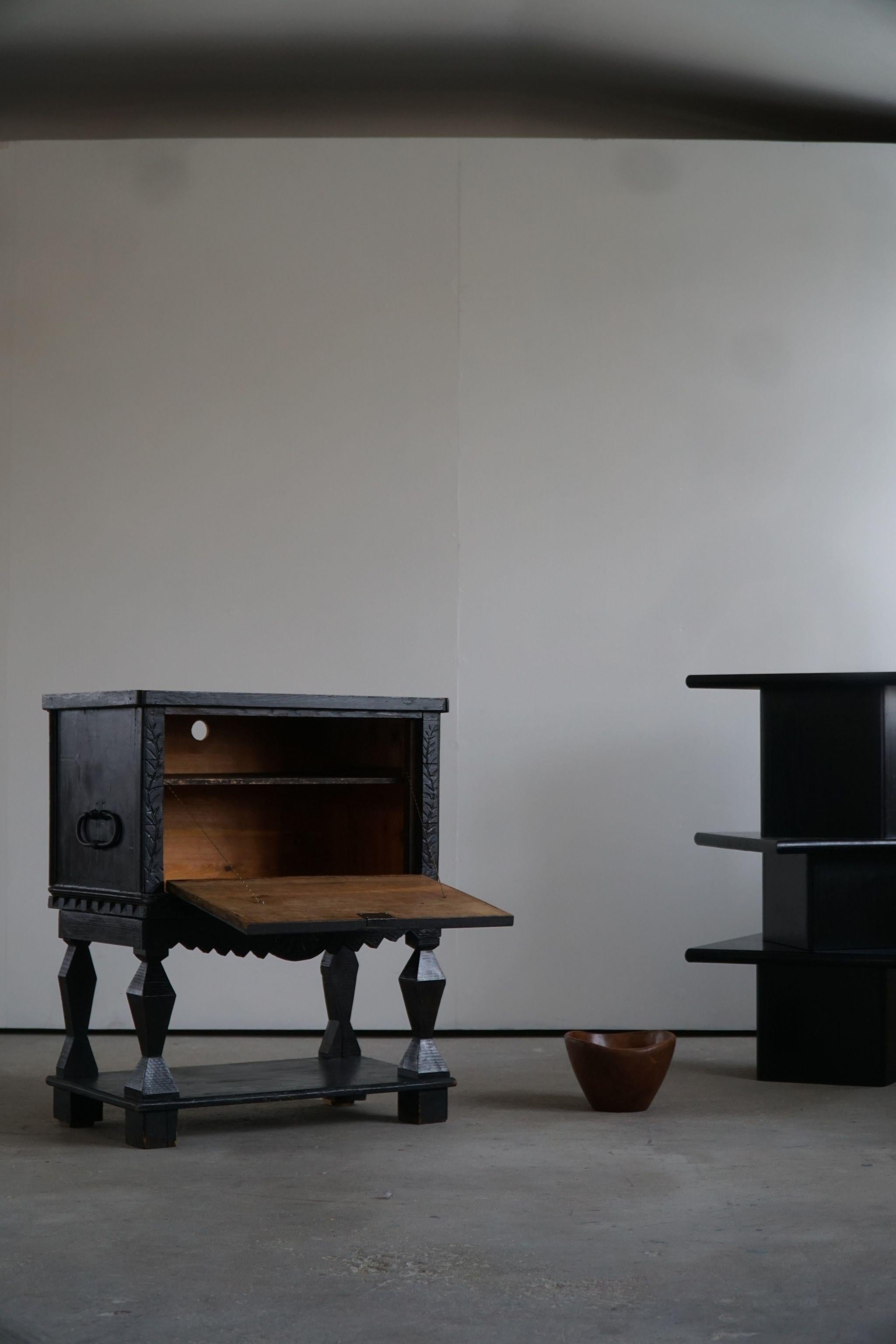 Baroque Early 20th Century Patinated Wabi Sabi Style Oak Chest, by a Danish Cabinetmaker