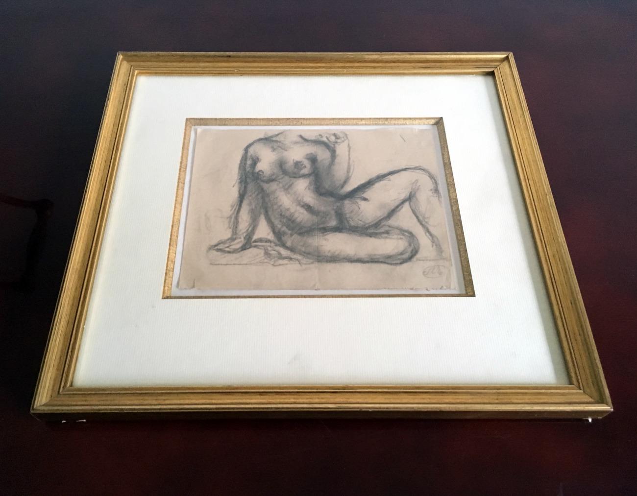 Pencil sketch by Aristide Maillol
(French 1861-1944)
Study for 'La Mediterranee'
Executed, circa 1902-1903.