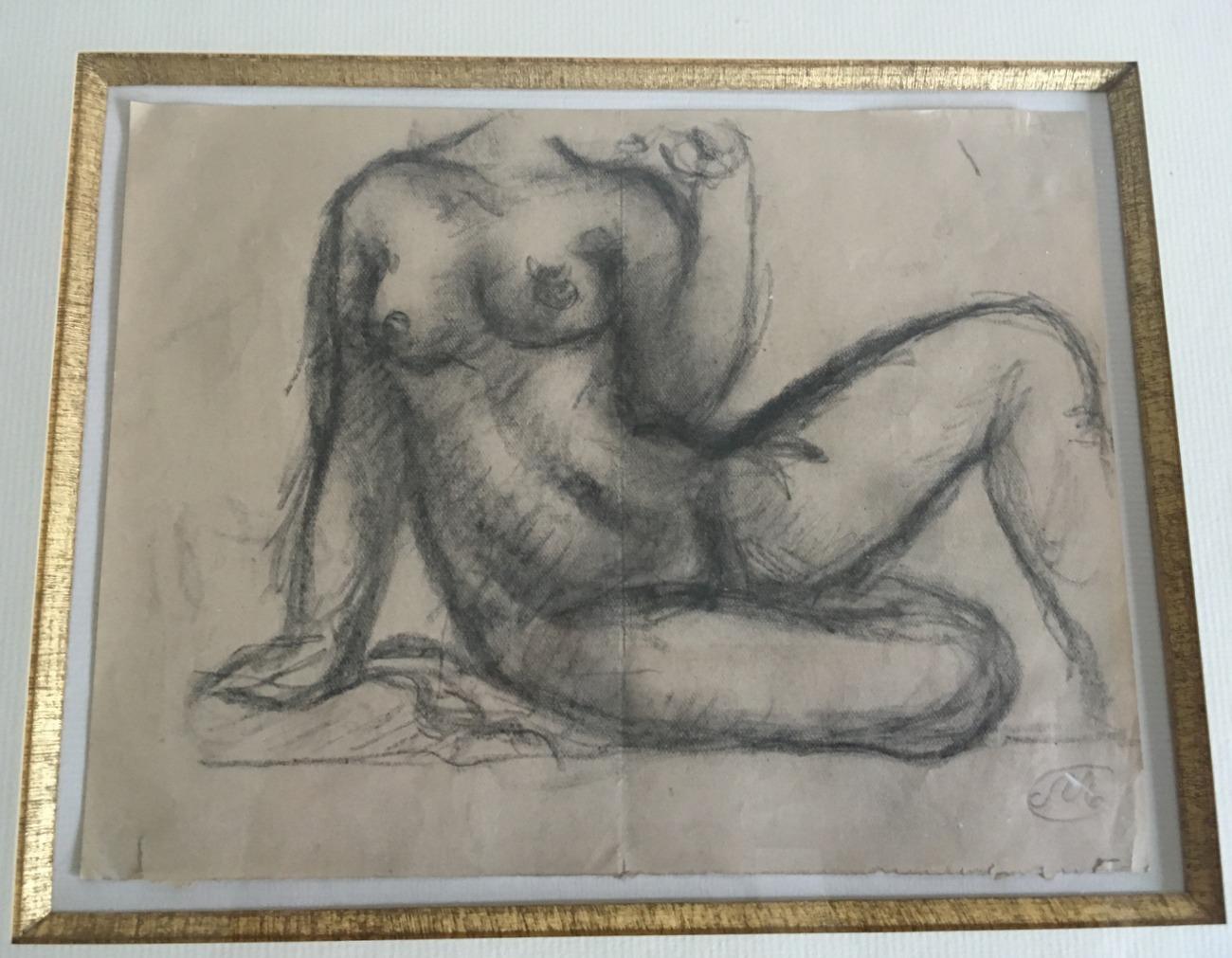 Paper Early 20th Century Pencil Sketch by Aristide Maillol