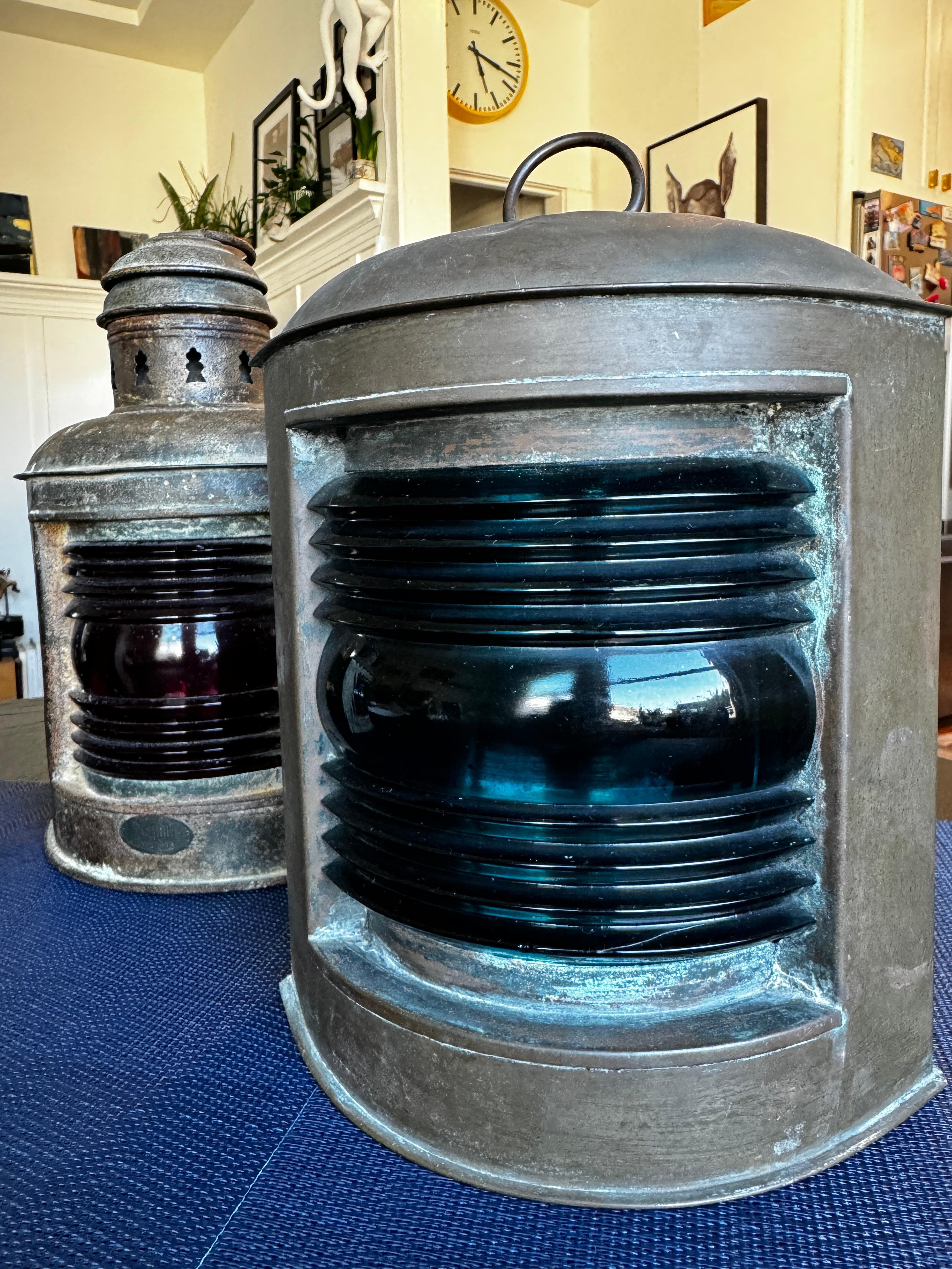 Metal Early 20th Century Perko Tiebout Marine Lanterns For Sale