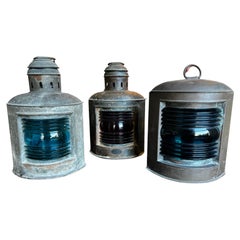 Vintage Early 20th Century Perko Tiebout Marine Lanterns