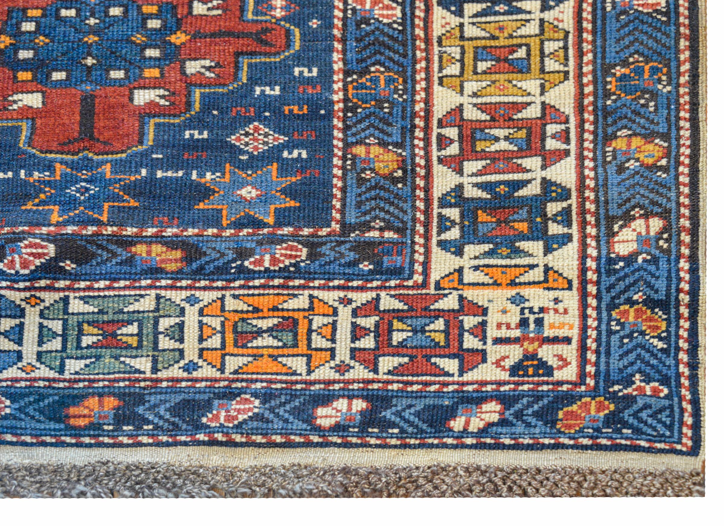 Wool Early 20th Century Shirvan Rug For Sale