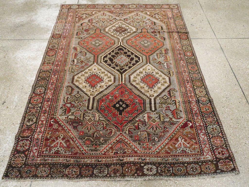 A vintage Persian Malayer accent rug handmade during the Mid-20th century.

Measures: 4' 6