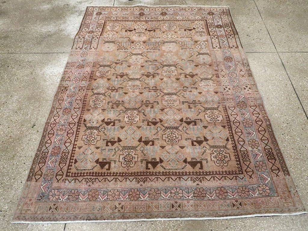 An antique Persian Afshar accent rug handmade during the Early 20th century.

Measures: 4' 9