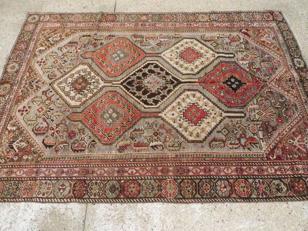 Persiano Early 20th Century Persian Afshar Accent Rug in vendita
