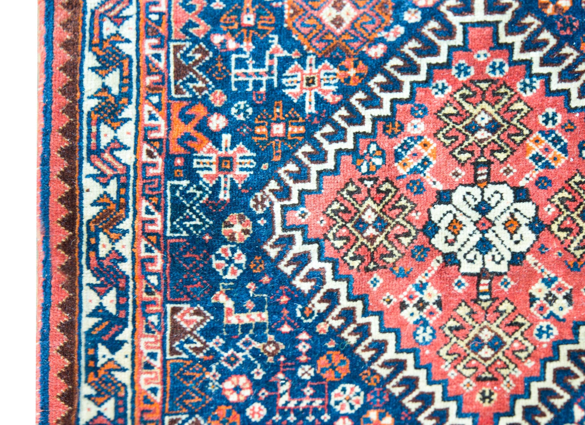 Hand-Knotted Early 20th Century Persian Afshar Rug For Sale