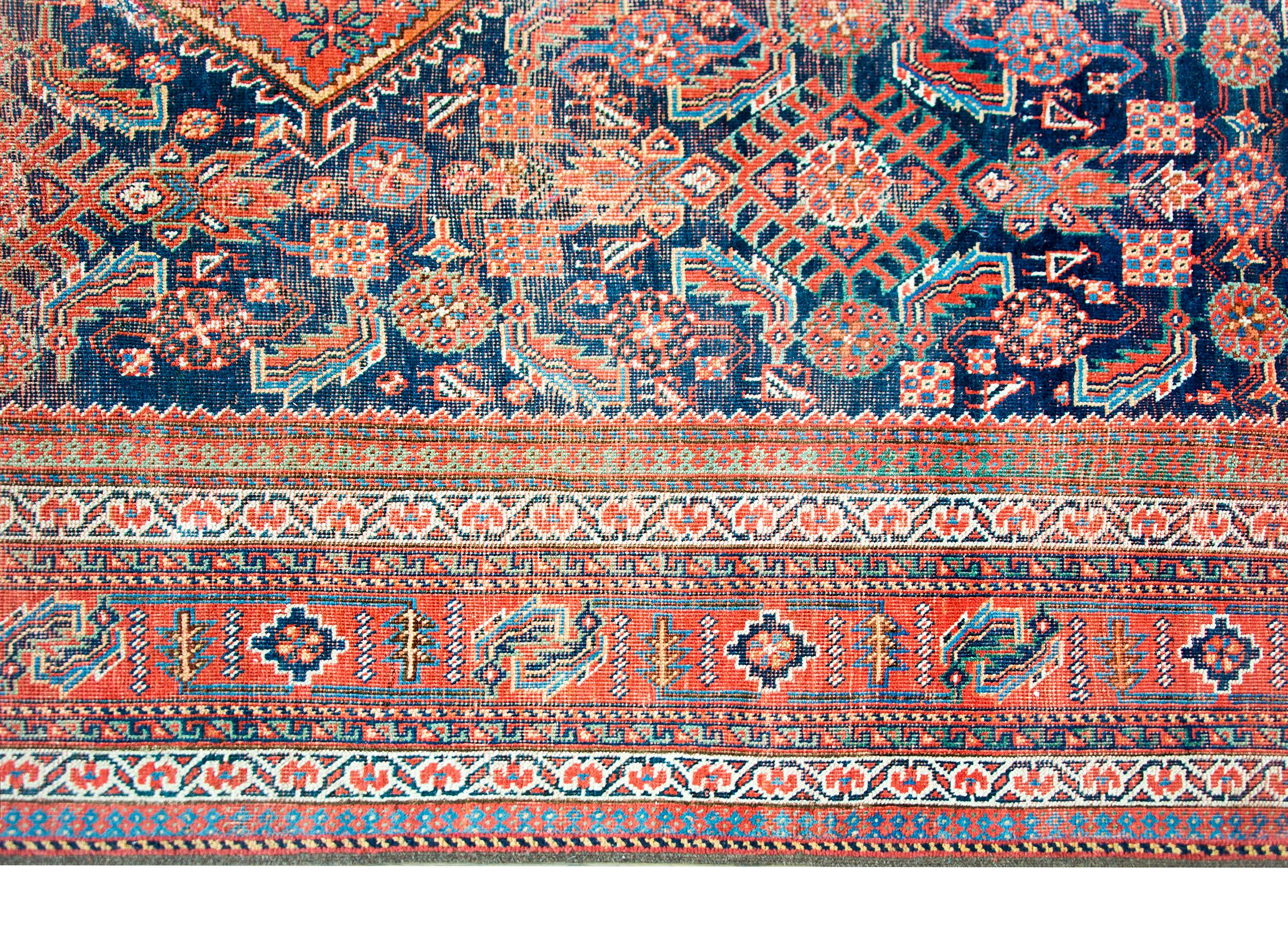 Hand-Knotted Early 20th Century, Persian Afshar Rug For Sale